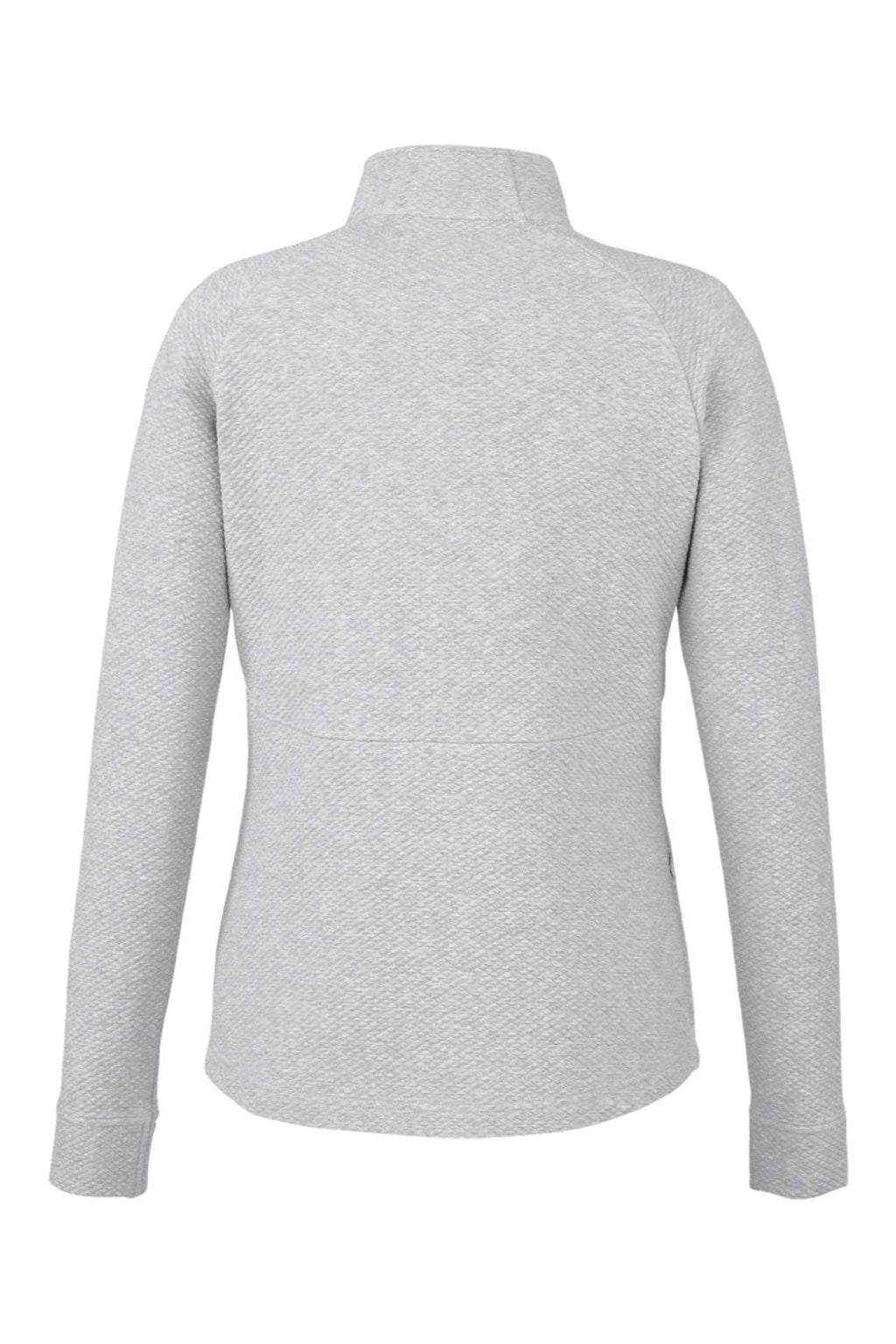 North End NE725W Womens Spirit Textured 1/4 Zip Sweatshirt w/ Pocket Heather Platinum Grey Flat Back