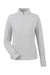 North End NE725W Womens Spirit Textured 1/4 Zip Sweatshirt w/ Pocket Heather Platinum Grey Flat Front