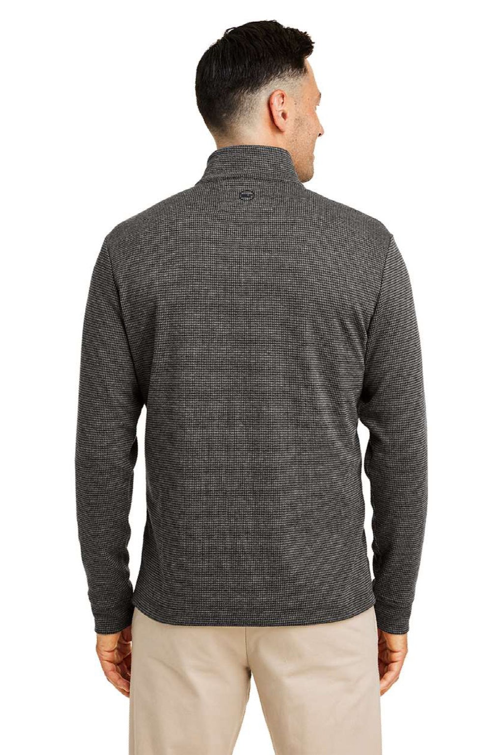Vineyard Vines K004693 Mens Bluffs 1/4 Zip Sweatshirt Harbor Grey Model Back