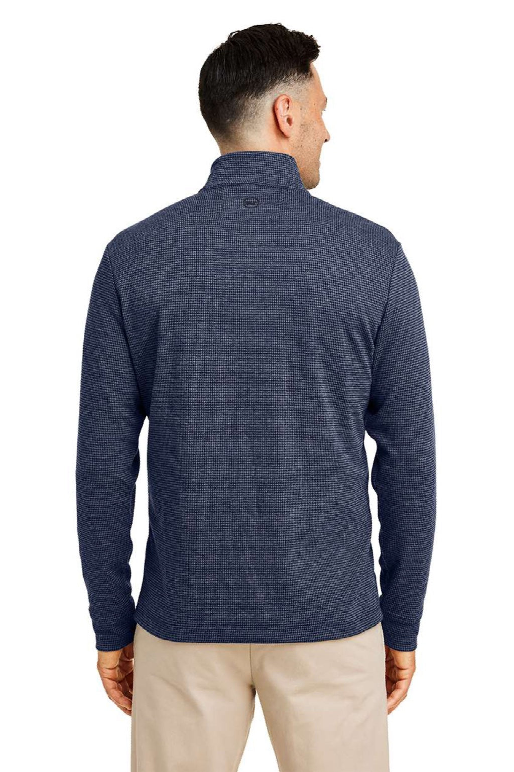 Vineyard Vines K004693 Mens Bluffs 1/4 Zip Sweatshirt Nautical Navy Blue Model Back