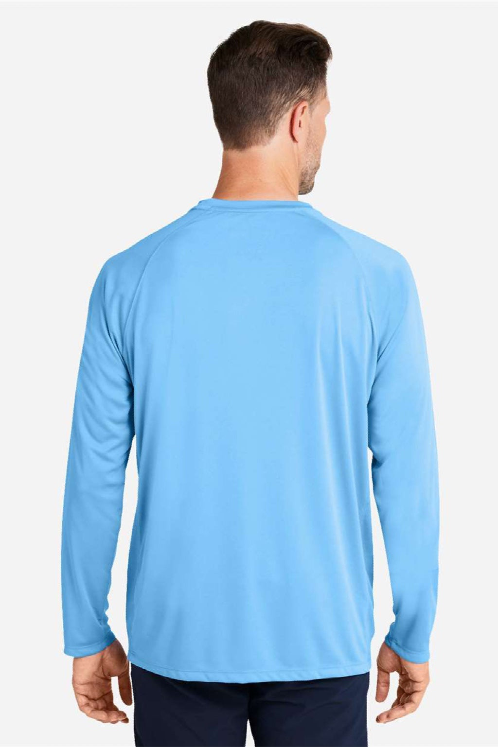 Huk H12L009 Mens LoPro Pursuit Long Sleeve Crewneck T-Shirt Marolina Blue Model Back