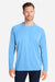 Huk H12L009 Mens LoPro Pursuit Long Sleeve Crewneck T-Shirt Marolina Blue Model Front