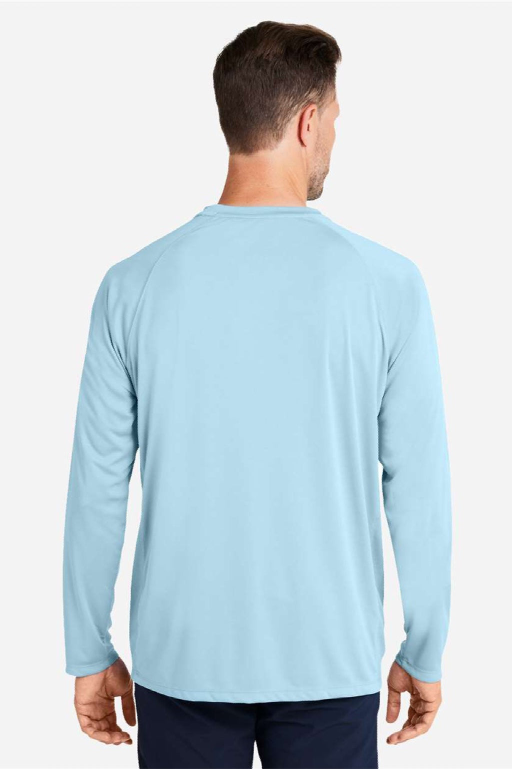 Huk H12L009 Mens LoPro Pursuit Long Sleeve Crewneck T-Shirt Plein Air Blue Model Back