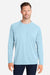 Huk H12L009 Mens LoPro Pursuit Long Sleeve Crewneck T-Shirt Plein Air Blue Model Front