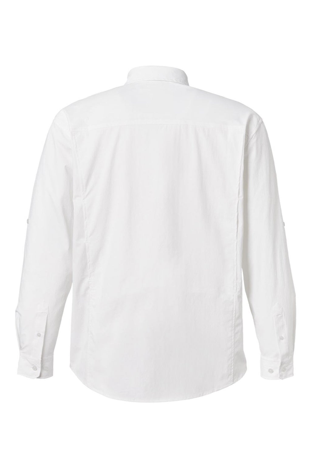 Huk H150184 Mens Creekbed Long Sleeve Button Down Shirt White Flat Back