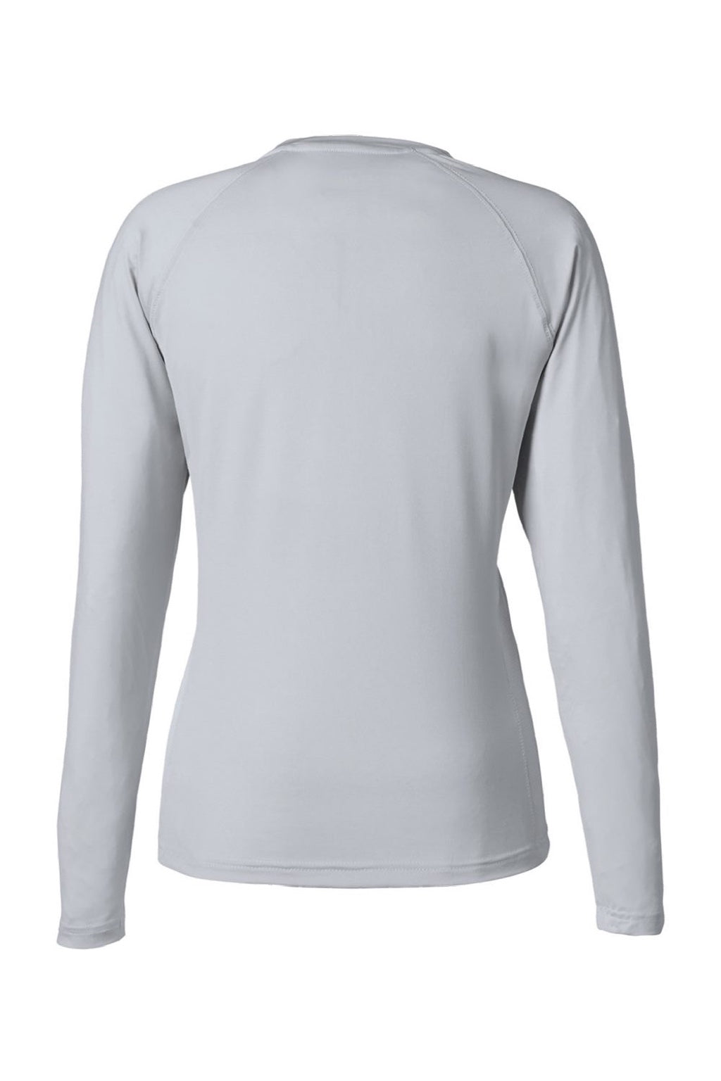 Huk H612L04 Womens LoPro Pursuit Moisture Wicking Long Sleeve Crewneck T-Shirt Harbor Mist Grey Flat Back