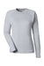 Huk H612L04 Womens LoPro Pursuit Moisture Wicking Long Sleeve Crewneck T-Shirt Harbor Mist Grey Flat Front