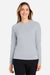 Huk H612L04 Womens LoPro Pursuit Long Sleeve Crewneck T-Shirt Harbor Mist Grey Model Front