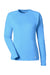 Huk H612L04 Womens LoPro Pursuit Moisture Wicking Long Sleeve Crewneck T-Shirt Marolina Blue Flat Front