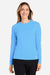 Huk H612L04 Womens LoPro Pursuit Long Sleeve Crewneck T-Shirt Marolina Blue Model Front