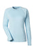 Huk H612L04 Womens LoPro Pursuit Long Sleeve Crewneck T-Shirt Plein Air Blue Flat Front