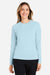 Huk H612L04 Womens LoPro Pursuit Long Sleeve Crewneck T-Shirt Plein Air Blue Model Front