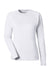 Huk H612L04 Womens LoPro Pursuit Long Sleeve Crewneck T-Shirt White Flat Front