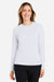 Huk H612L04 Womens LoPro Pursuit Long Sleeve Crewneck T-Shirt White Model Front