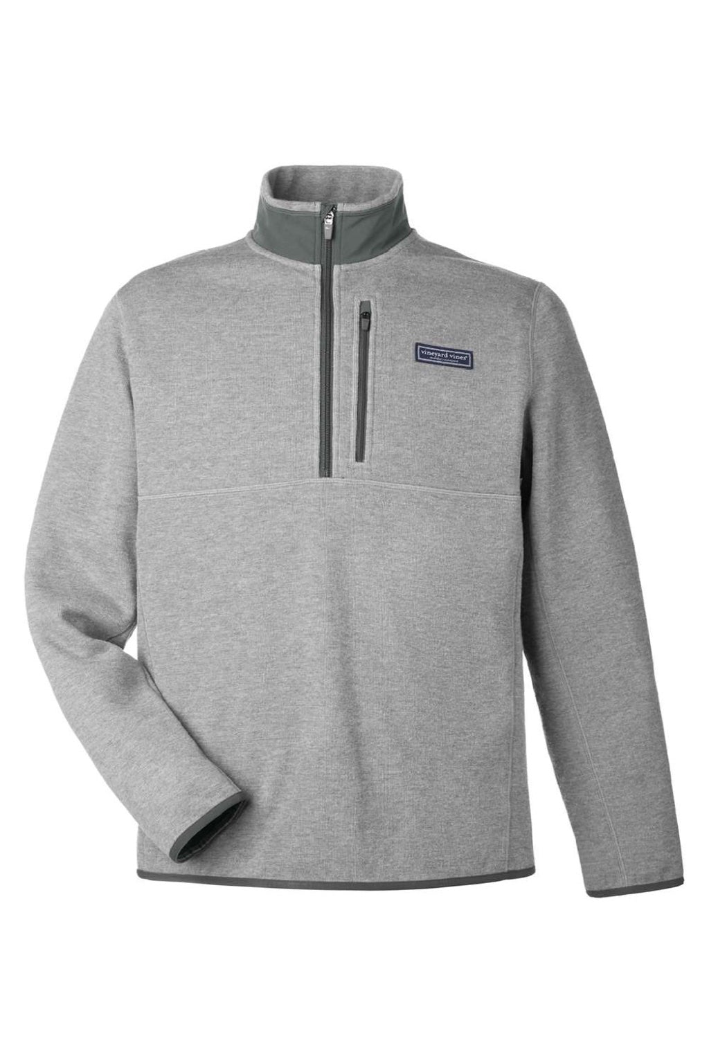 Vineyard Vines K004694 Mens Mountain Sweaterfleece 1/4 Zip Sweatshirt w/ Pocket Ultim Grey Flat Front