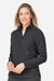 North End NE727W Womens Spirit Textured Full Zip Sweatshirt w/ Pockets Heather Black Model Side