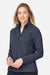 North End NE727W Womens Spirit Textured UPF 40+ Full Zip Sweatshirt w/ Pockets Heather Classic Navy Blue Model Side