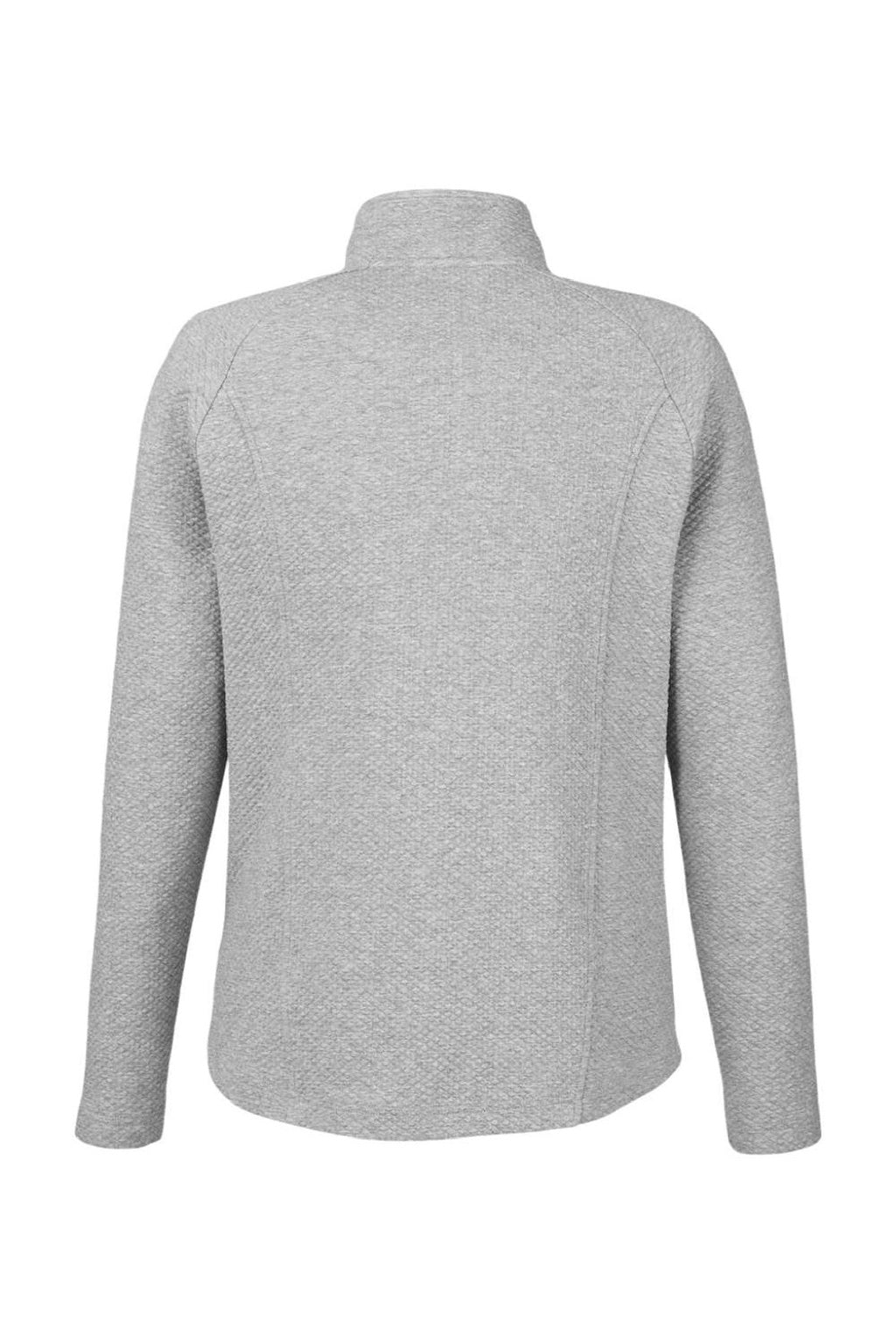 North End NE727W Womens Spirit Textured Full Zip Sweatshirt w/ Pockets Heather Platinum Grey Flat Back
