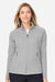 North End NE727W Womens Spirit Textured Full Zip Sweatshirt w/ Pockets Heather Platinum Grey Model Front