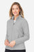 North End NE727W Womens Spirit Textured Full Zip Sweatshirt w/ Pockets Heather Platinum Grey Model Side