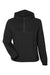 North End NE810W Womens Aura Lightweight 1/4 Zip Packable Hooded Anorak Jacket Black/Carbon Grey Flat Front