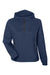 North End NE810W Womens Aura Lightweight 1/4 Zip Packable Hooded Anorak Jacket Classic Navy Blue/Carbon Grey Flat Front