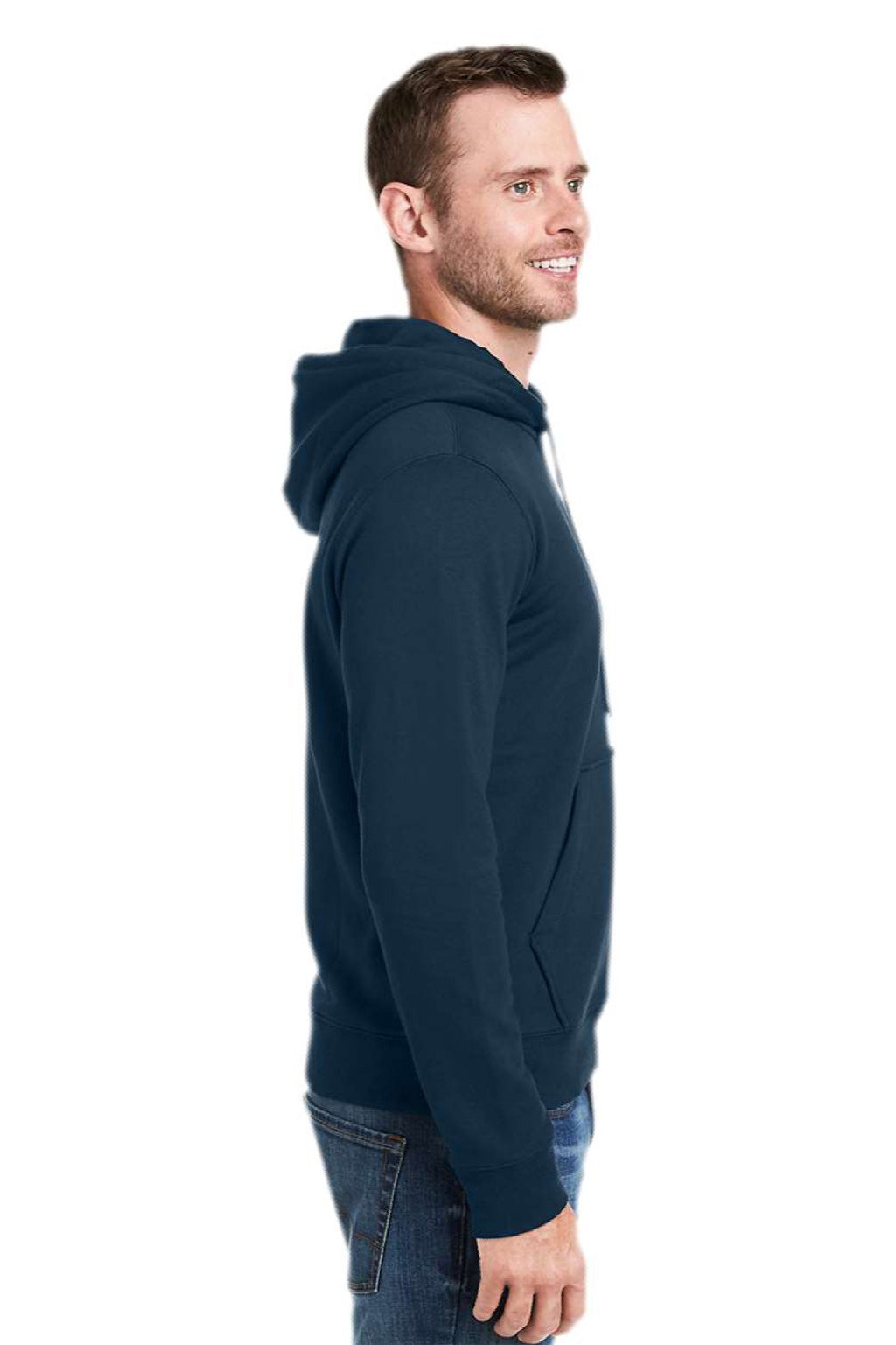 Vineyard Vines K002710 Mens Hooded Sweatshirt Hoodie w/ Pouch Pocket Vineyard Navy Blue Model Side
