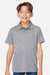 Team 365 TT51HY Youth Zone Sonic Moisture Wicking Short Sleeve Polo Shirt Heather Grey Model Front
