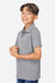 Team 365 TT51HY Youth Zone Sonic Moisture Wicking Short Sleeve Polo Shirt Heather Grey Model Side