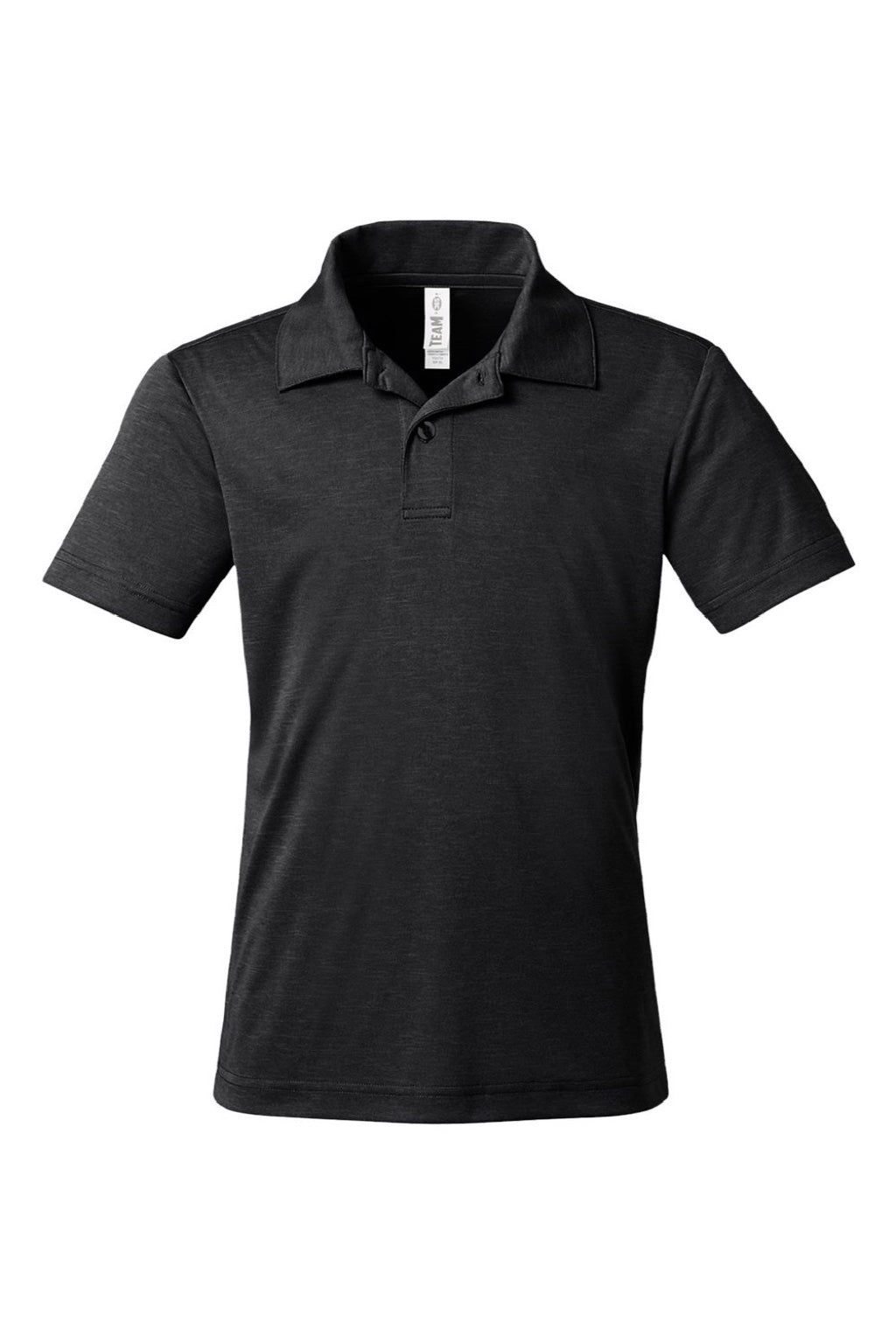 Team 365 TT51HY Youth Zone Sonic Moisture Wicking Short Sleeve Polo Shirt Heather Black Flat Front