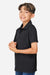 Team 365 TT51HY Youth Zone Sonic Moisture Wicking Short Sleeve Polo Shirt Heather Black Model Side
