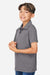Team 365 TT51HY Youth Zone Sonic Moisture Wicking Short Sleeve Polo Shirt Heather Dark Grey Model Side