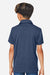 Team 365 TT51HY Youth Zone Sonic Moisture Wicking Short Sleeve Polo Shirt Heather Dark Navy Blue Model Back