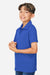 Team 365 TT51HY Youth Zone Sonic Moisture Wicking Short Sleeve Polo Shirt Heather Royal Blue Model Side