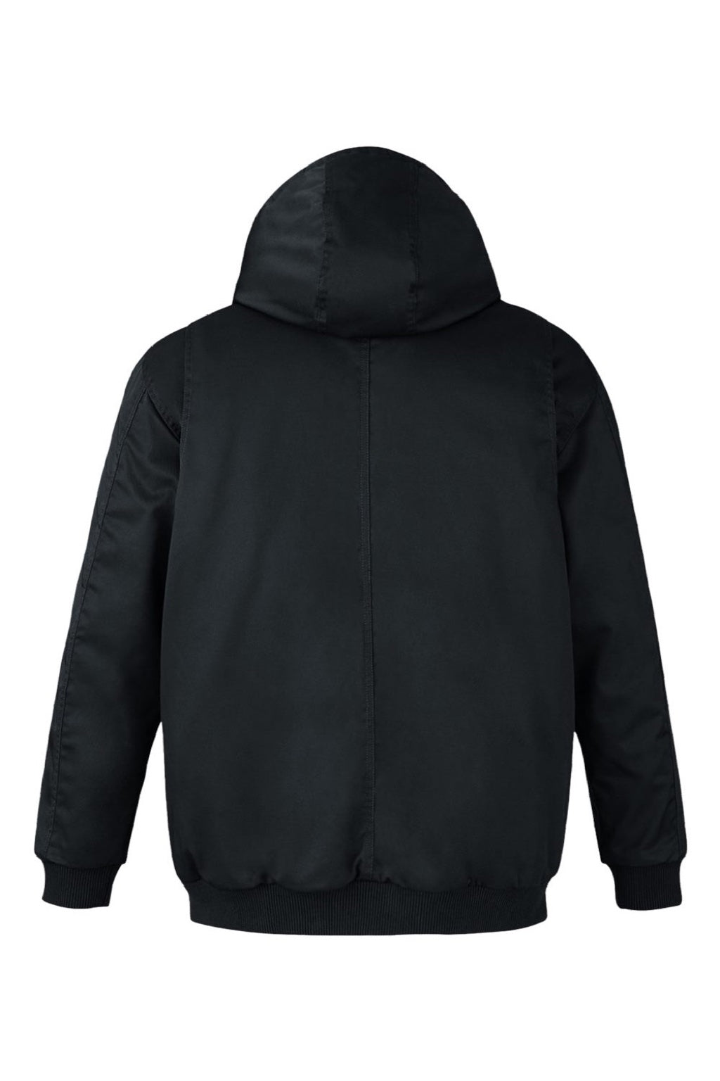 Harriton M722/M722T Mens ClimaBloc Full Zip Hooded Jacket Black Flat Back