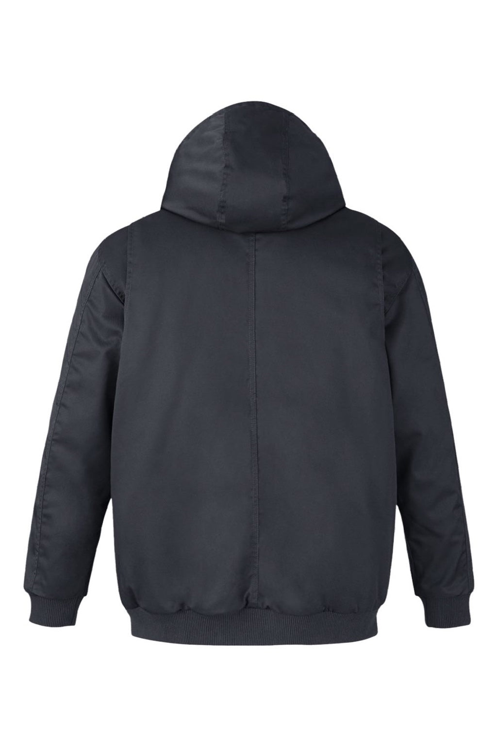 Harriton M722/M722T Mens ClimaBloc Full Zip Hooded Jacket Dark Charcoal Grey Flat Back