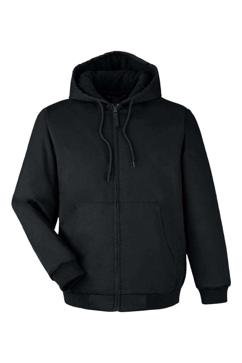 Harriton M722/M722T Mens ClimaBloc Full Zip Hooded Jacket Black Flat Front