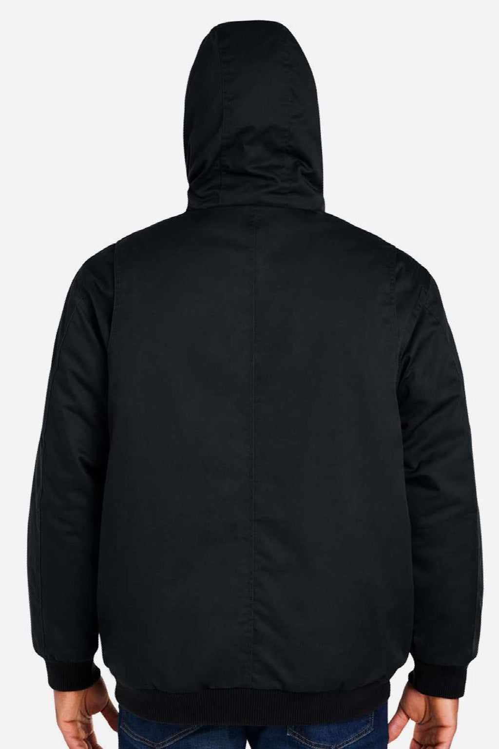 Harriton M722/M722T Mens ClimaBloc Full Zip Hooded Jacket Black Model Back