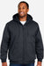 Harriton M722/M722T Mens ClimaBloc Full Zip Hooded Jacket Dark Charcoal Grey Model Front