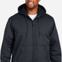 Harriton Mens ClimaBloc Full Zip Hooded Jacket - Dark Charcoal Grey - New