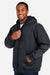 Harriton M722/M722T Mens ClimaBloc Full Zip Hooded Jacket Dark Charcoal Grey Model Side