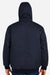 Harriton M722/M722T Mens ClimaBloc Full Zip Hooded Jacket Dark Navy Blue Model Back