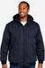 Harriton M722/M722T Mens ClimaBloc Full Zip Hooded Jacket Dark Navy Blue Model Front