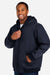 Harriton M722/M722T Mens ClimaBloc Full Zip Hooded Jacket Dark Navy Blue Model Side