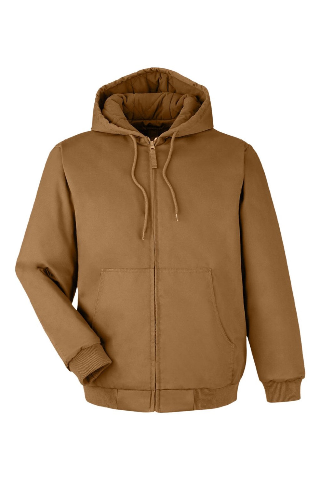 Harriton M722/M722T Mens ClimaBloc Full Zip Hooded Jacket Duck Brown Flat Front