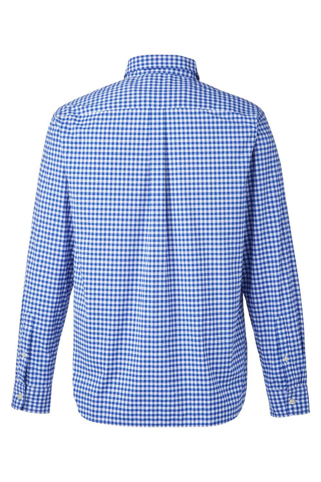 Vineyard Vines W012060 Mens On The Go Gingham Long Sleeve Button Down Shirt Martime Blue Flat Back