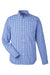 Vineyard Vines W012060 Mens On The Go Gingham Long Sleeve Button Down Shirt Martime Blue Flat Front
