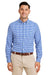 Vineyard Vines W012060 Mens On The Go Gingham Long Sleeve Button Down Shirt Martime Blue Model Front