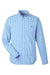 Vineyard Vines W012060 Mens On The Go Gingham Long Sleeve Button Down Shirt Ocean Breeze Blue Flat Front