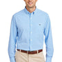 Vineyard Vines Mens On The Go Gingham Moisture Wicking Long Sleeve Button Down Shirt w/ Pocket - Ocean Breeze Blue - New